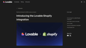 LovableがShopifyとのインテグレーションを発表　AIとの会話だけで本格ECサイトが数分で完成