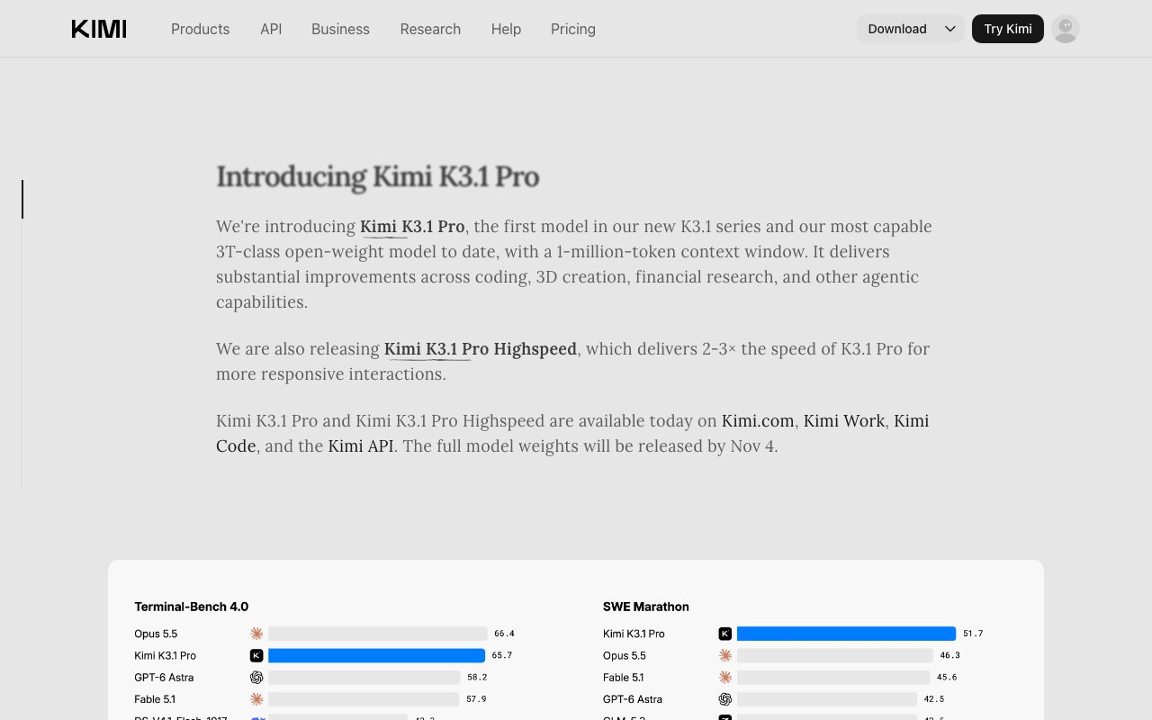 Moonshot AI releases Kimi K3.1 Pro, a 3-trillion-parameter-class open model that deliberately holds back its cyberattack skills
