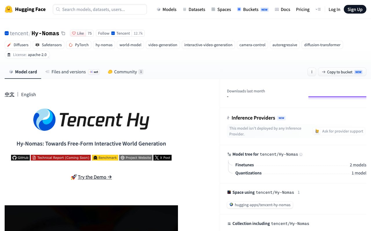 Tencent Releases Hy-Nomas, Which Keeps Building a Video World From Text and Camera Moves: An Apache-2.0 Open Model, With a Setup That Runs on a Single RTX 4090
