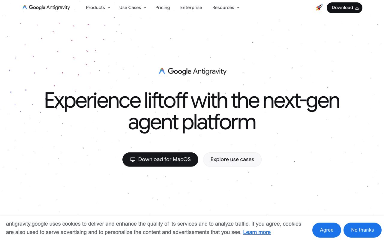 Google Antigravity official website
