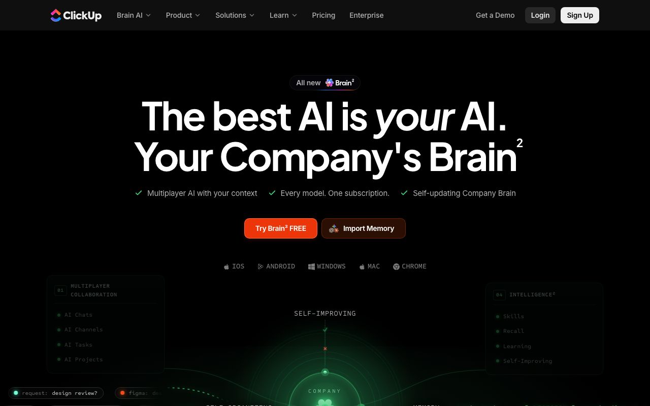 ClickUp Brainの公式サイト