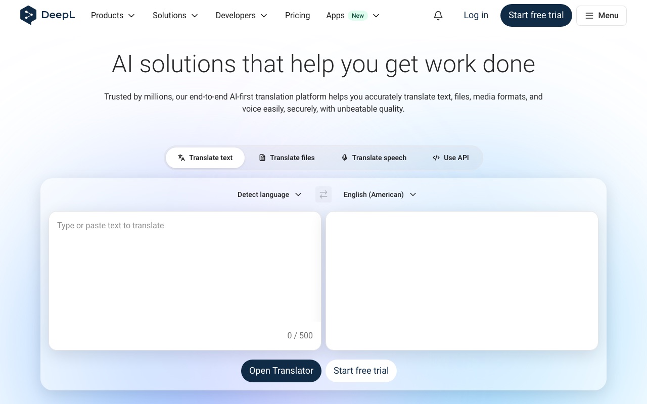 DeepLの公式サイト