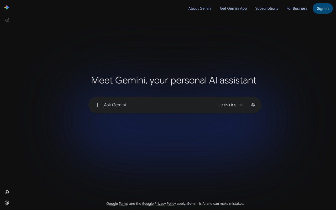 Geminiの公式サイト