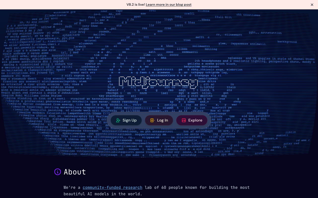 Midjourneyの公式サイト