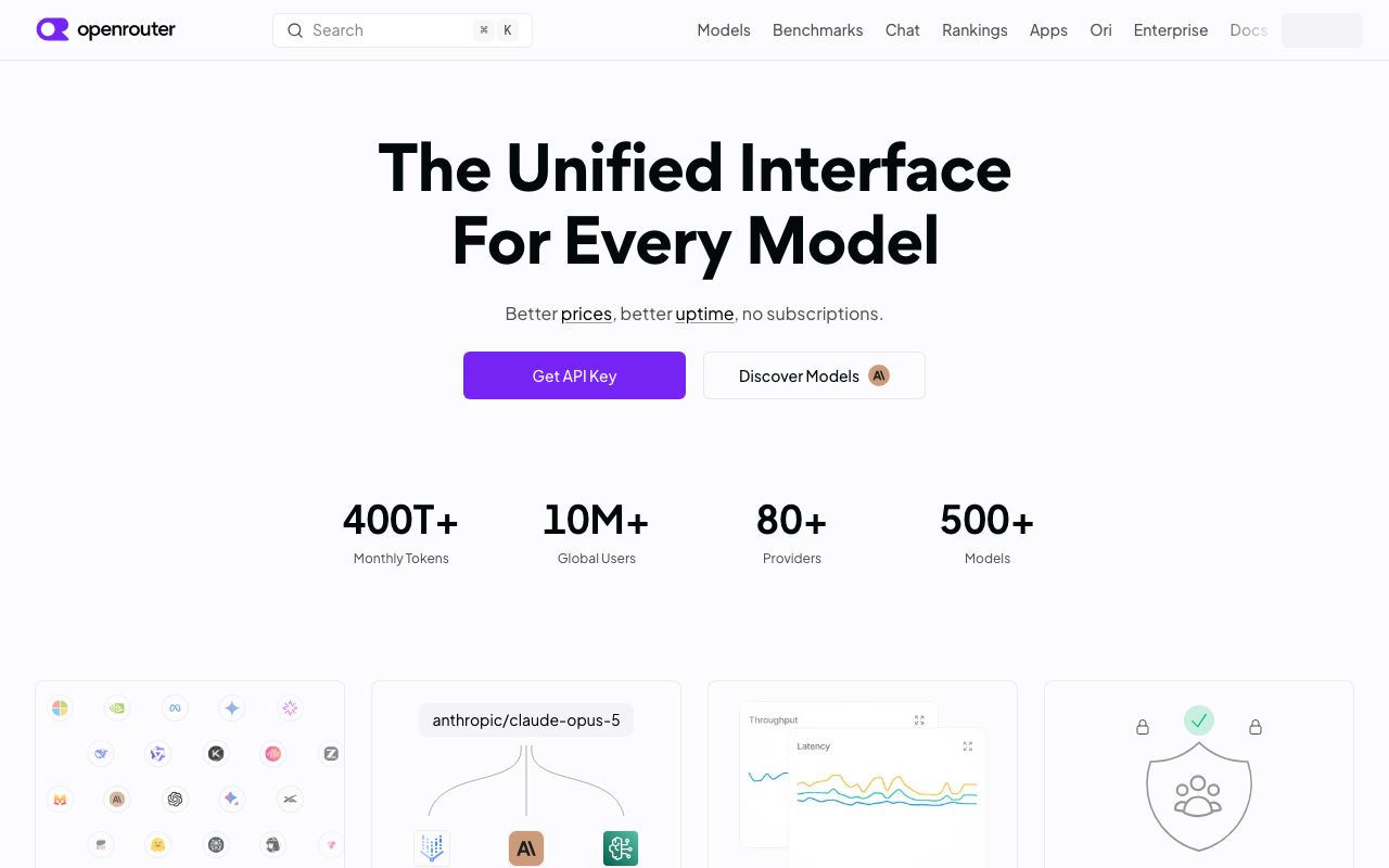OpenRouterの公式サイト