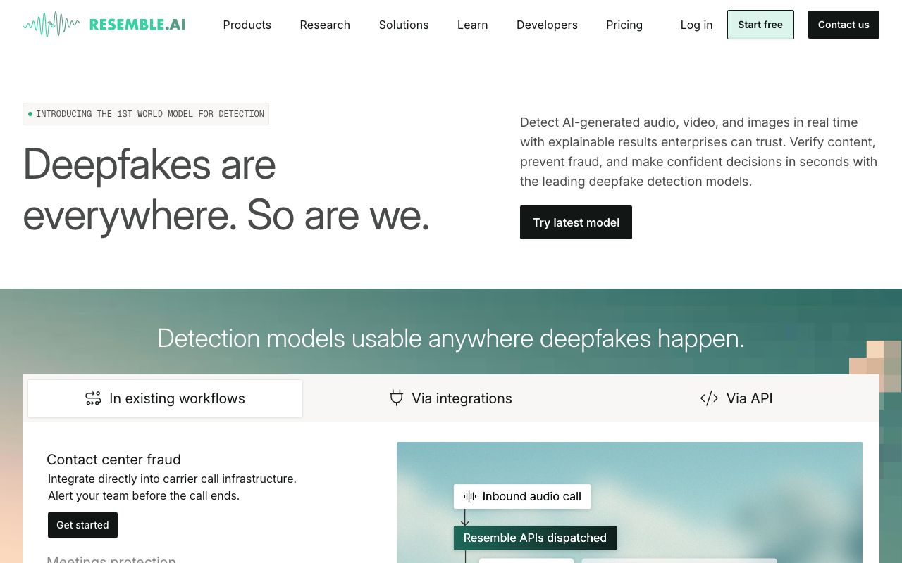Resemble AI official website