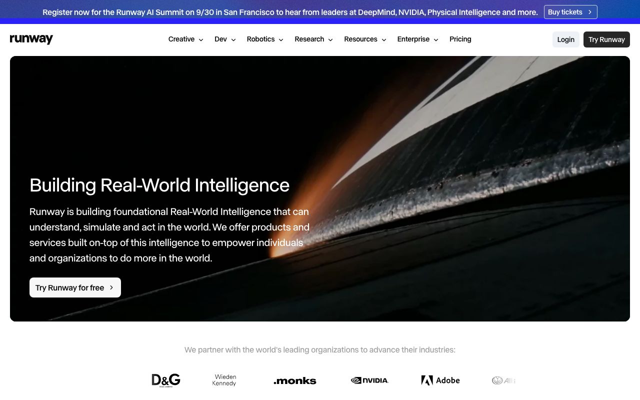 Runwayの公式サイト