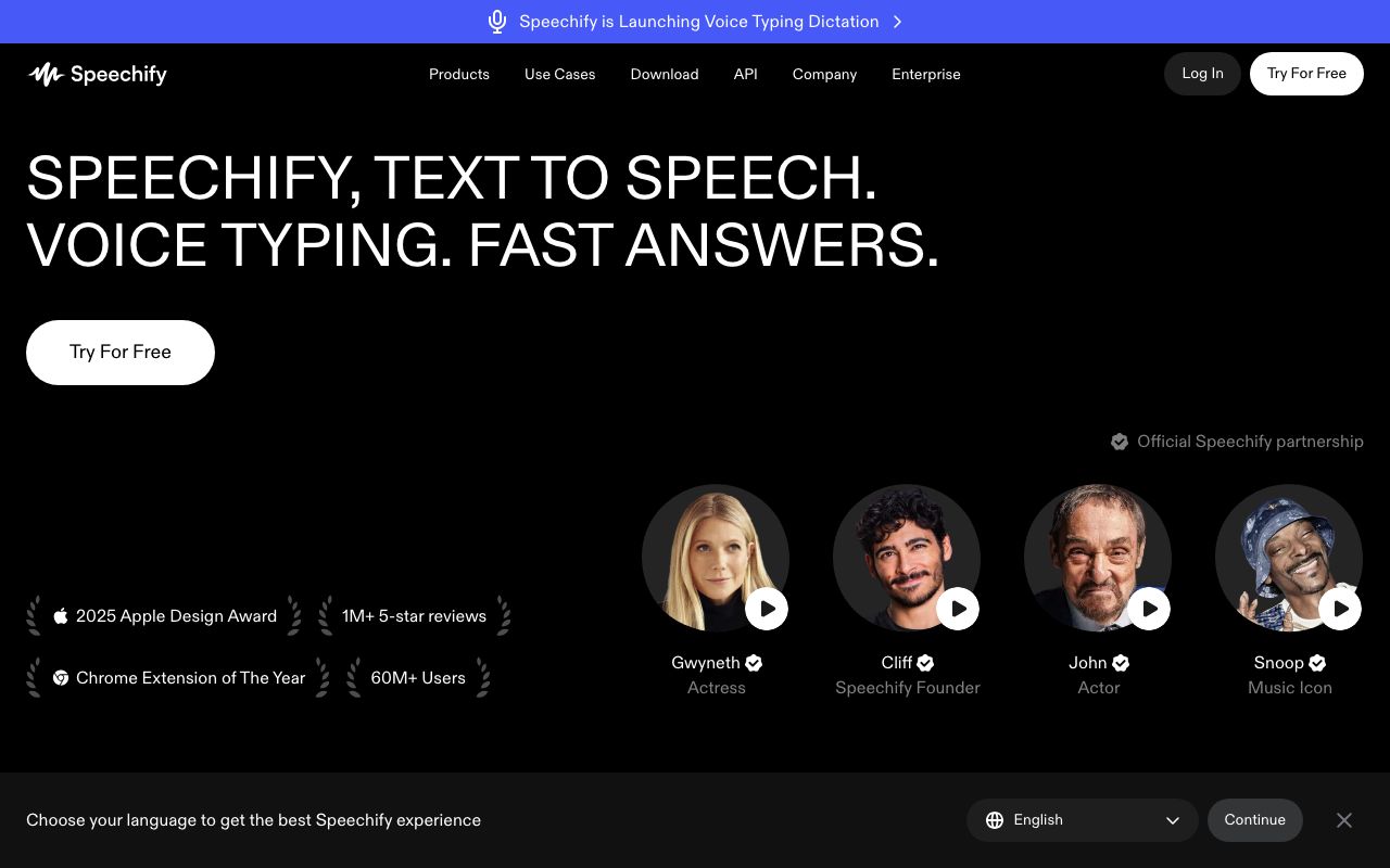 Speechifyの公式サイト