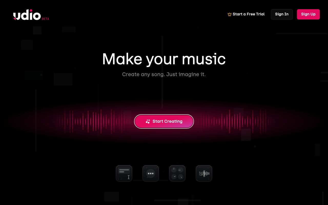 Udio official website